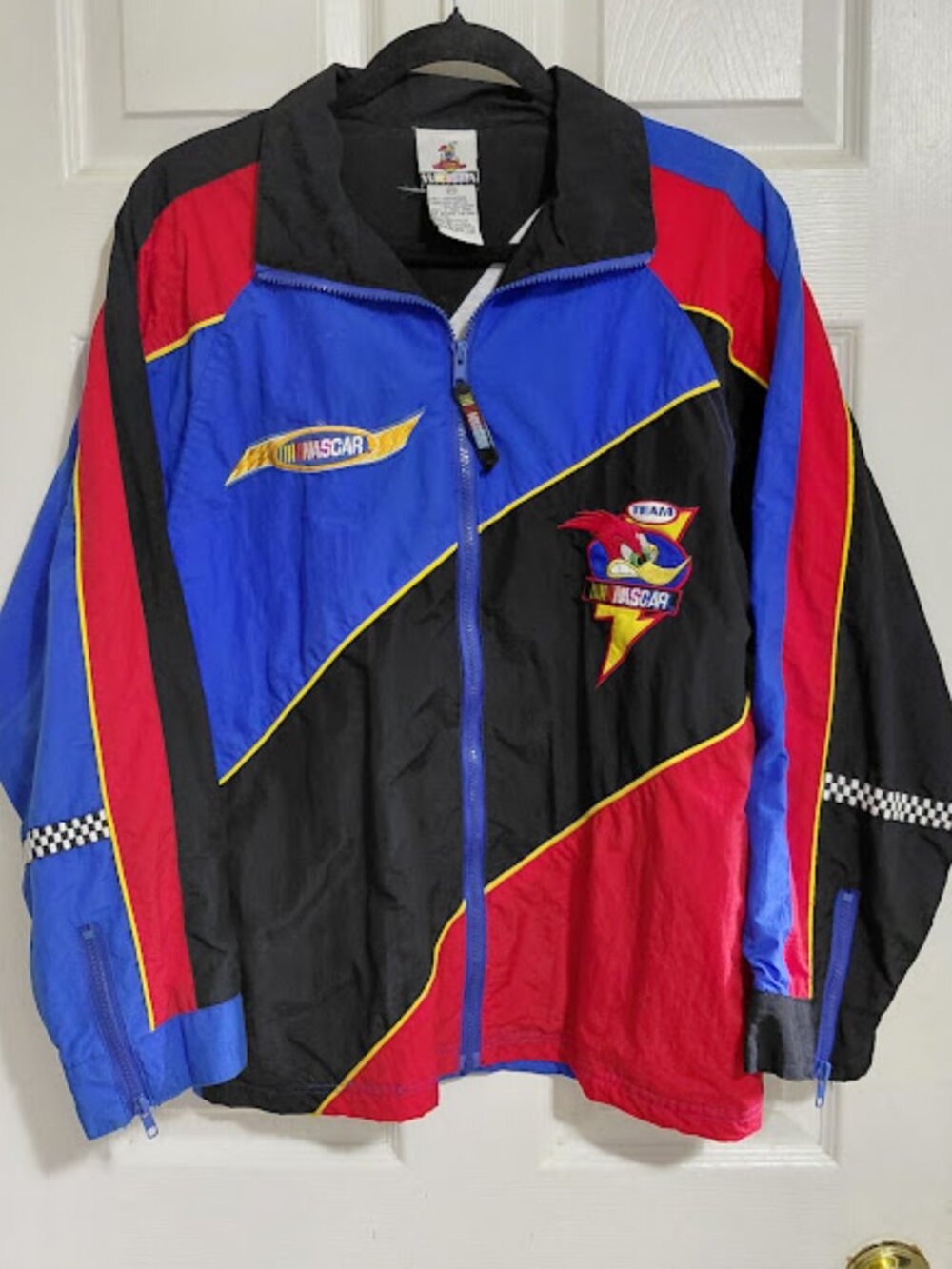 Vintage NASCAR Racing Team Woody the Woodpecker Embroidered Nylon Jacket Size L